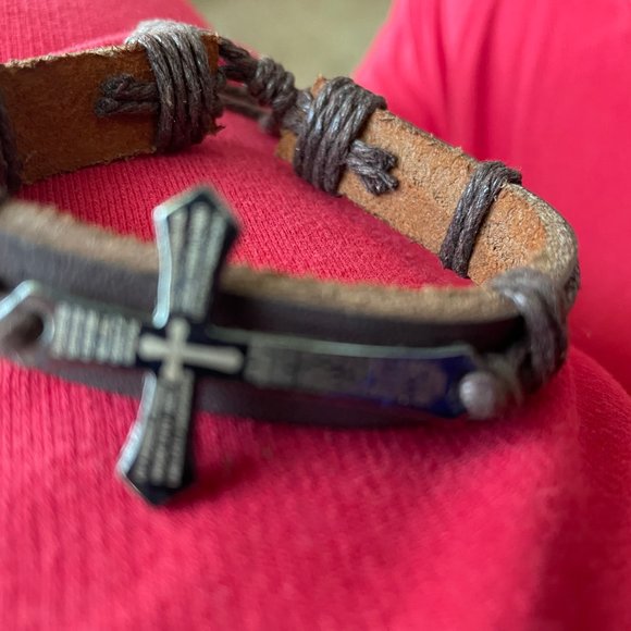 Cross Prayer Bible Text Wristband bracelet - Picture 4 of 6